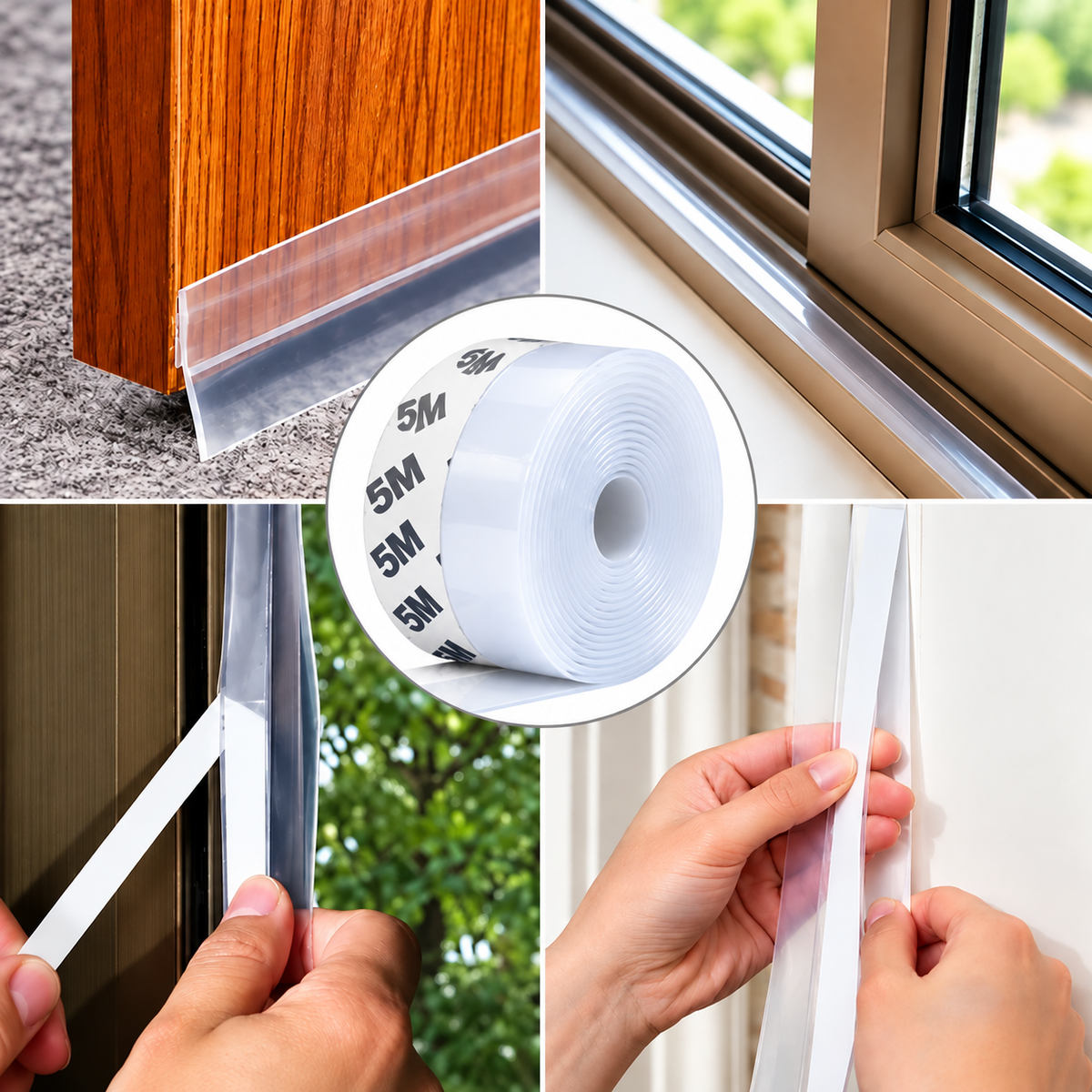 Burlete Adhesivo para Puertas y Ventanas | Sellador contra Aire, Polvo y Ruido